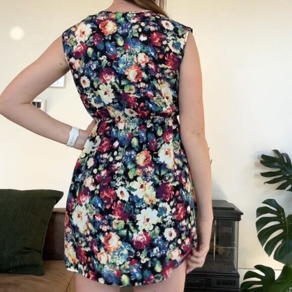 Soprano Colorful Floral Sleeveless Mini Fit And Flare Dress XS - Picture 3 of 14